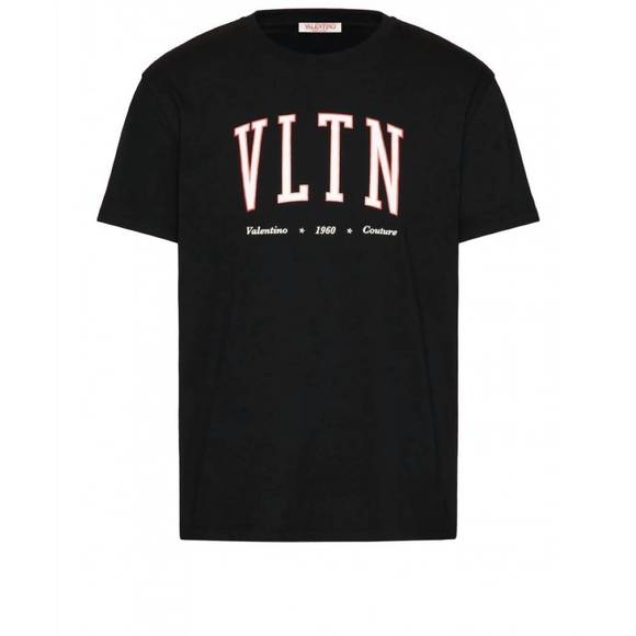 NEW VALENTINO GARAVANI mens outline short sleeve crew neck t-shirt in black - Picture 3 of 7